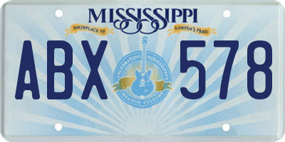 MS license plate ABX578