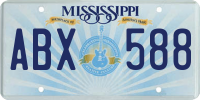 MS license plate ABX588