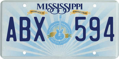 MS license plate ABX594