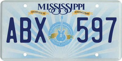 MS license plate ABX597