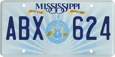 MS license plate ABX624