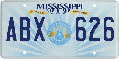 MS license plate ABX626
