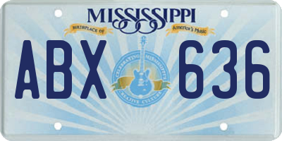 MS license plate ABX636