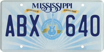 MS license plate ABX640