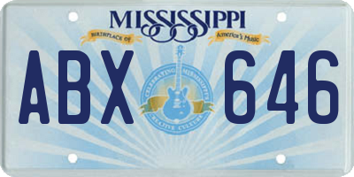 MS license plate ABX646