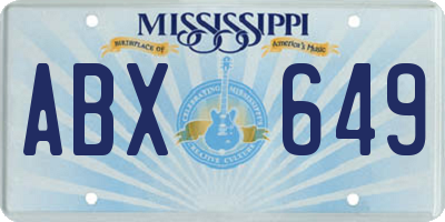 MS license plate ABX649