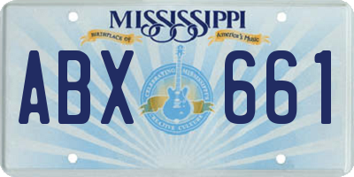 MS license plate ABX661