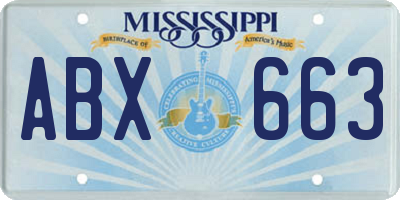 MS license plate ABX663