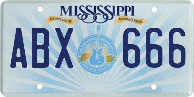 MS license plate ABX666