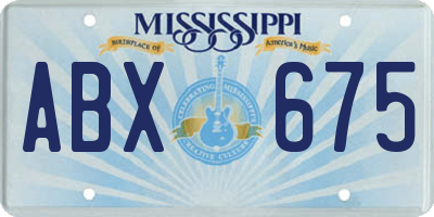 MS license plate ABX675