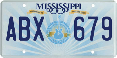MS license plate ABX679