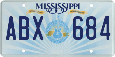 MS license plate ABX684