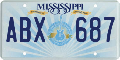 MS license plate ABX687