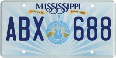 MS license plate ABX688