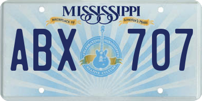 MS license plate ABX707