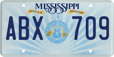 MS license plate ABX709