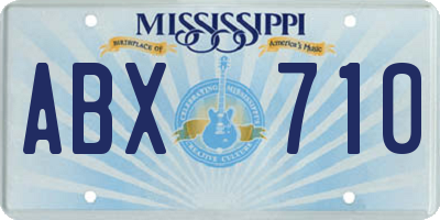 MS license plate ABX710
