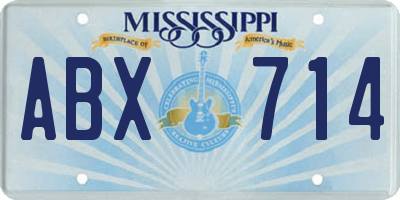 MS license plate ABX714