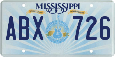 MS license plate ABX726