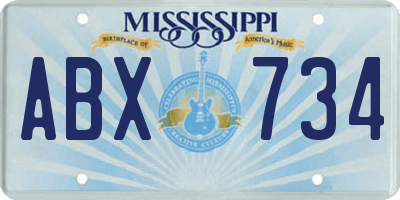 MS license plate ABX734