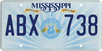 MS license plate ABX738