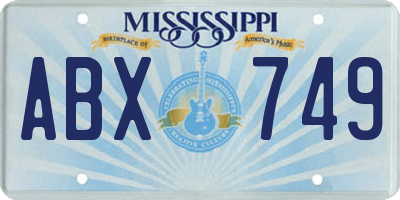 MS license plate ABX749