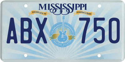 MS license plate ABX750