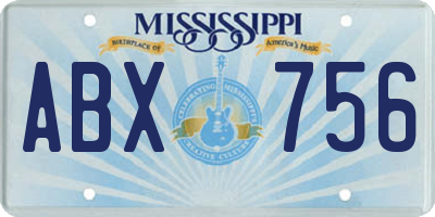 MS license plate ABX756