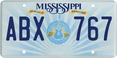 MS license plate ABX767