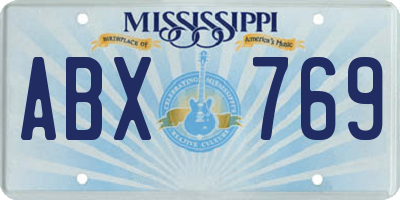 MS license plate ABX769