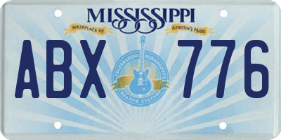 MS license plate ABX776
