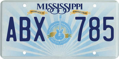 MS license plate ABX785