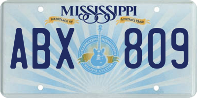 MS license plate ABX809