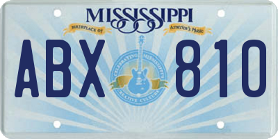 MS license plate ABX810