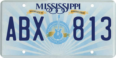 MS license plate ABX813