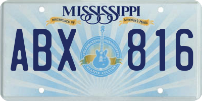 MS license plate ABX816