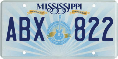 MS license plate ABX822