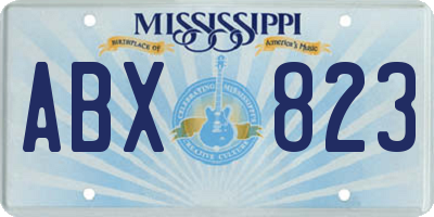 MS license plate ABX823