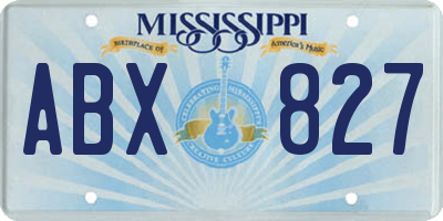MS license plate ABX827