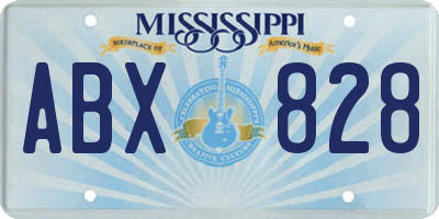 MS license plate ABX828