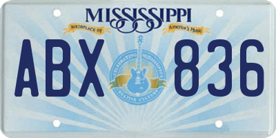 MS license plate ABX836