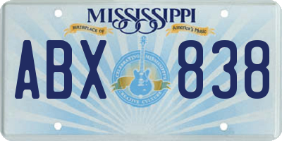 MS license plate ABX838
