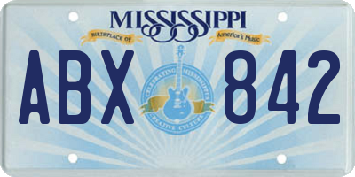 MS license plate ABX842