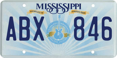 MS license plate ABX846