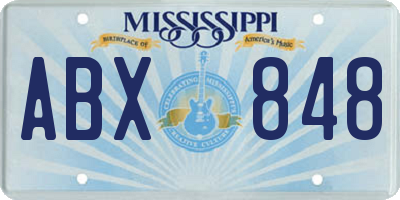 MS license plate ABX848