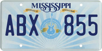 MS license plate ABX855