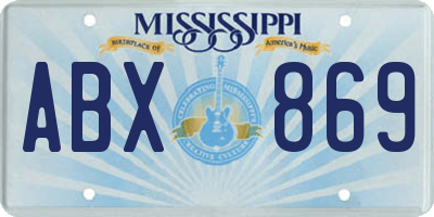 MS license plate ABX869