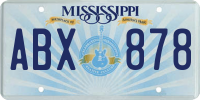 MS license plate ABX878