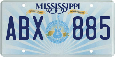 MS license plate ABX885