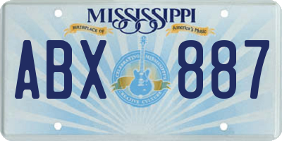 MS license plate ABX887